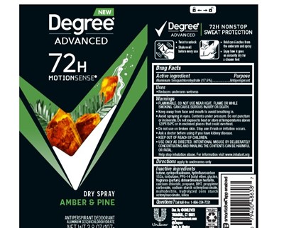 Degree Amber Pine Dry Spray Ap Deo (Degree Amber Pine Dry Spray 72h Ap Deo)
